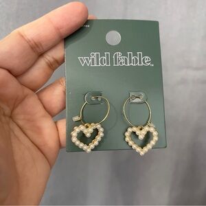 Wild Fable Pearl Heart Hoop Earrings